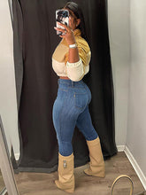 Kurzer Baumwollmantel mit Farbblockdesign und Reißverschluss